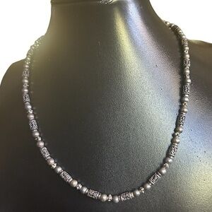 Vintage Napier Silver Tribal Bead Necklace 16" Silver Bead Necklace